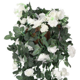 Neel Blue White Artificial Rose Flower Hanging Vines Silk Garland, 18 Flowers, 110Cm(3.6Ft) - thumbnail 3