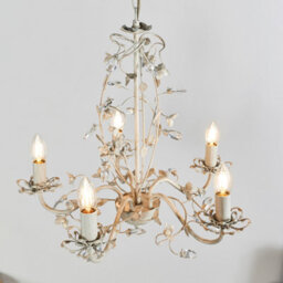 Anson Lighting Tacoma 5Lt Pendant Light Finished In Cream/br Gold Paint And Clear/pearl Acrylic - thumbnail 1