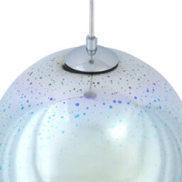 Beliani Hanging Light Pendant Lamp Glossy Silver Glass Ball Shade 25Cm. - thumbnail 4