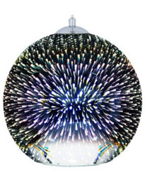 Beliani Hanging Light Pendant Lamp Glossy Silver Glass Ball Shade 25Cm. - thumbnail 2