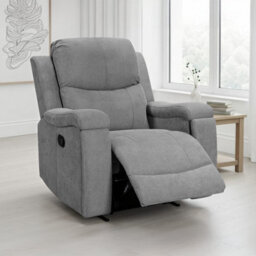 Chenille Fabric Dark Grey Visconti Manual Recliner Chair - thumbnail 2