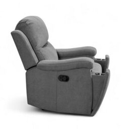 Chenille Fabric Dark Grey Visconti Manual Recliner Chair - thumbnail 6