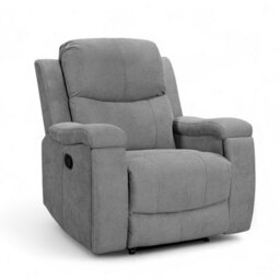 Chenille Fabric Dark Grey Visconti Manual Recliner Chair - thumbnail 4