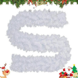 9Ft Bushy Christmas Garland White Wreath - thumbnail 3