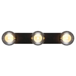Luminosa Lighting Luminosa Ander Globe Ceiling Light Matt Black Ip44 Balls Smoke Glass Shade 3X G9 - thumbnail 4