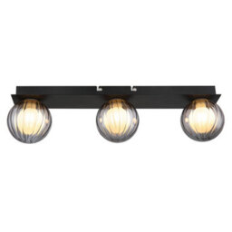 Luminosa Lighting Luminosa Ander Globe Ceiling Light Matt Black Ip44 Balls Smoke Glass Shade 3X G9 - thumbnail 3