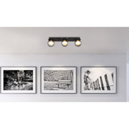 Luminosa Lighting Luminosa Ander Globe Ceiling Light Matt Black Ip44 Balls Smoke Glass Shade 3X G9 - thumbnail 5