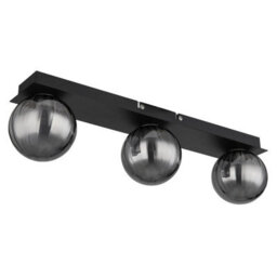 Luminosa Lighting Luminosa Ander Globe Ceiling Light Matt Black Ip44 Balls Smoke Glass Shade 3X G9 - thumbnail 2