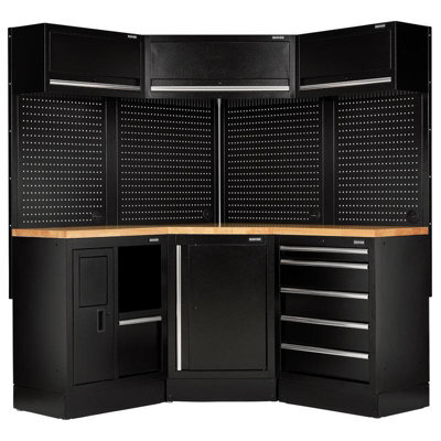 Draper 32528 Bunker 18 Piece Modular Storage Corner Combo Hardwood Worktop 3454mm
