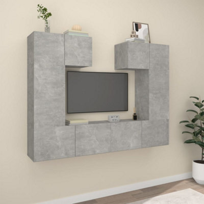Vidaxl 6 Piece Tv Cabinet Set Concrete Grey Engineered Wood - image 1
