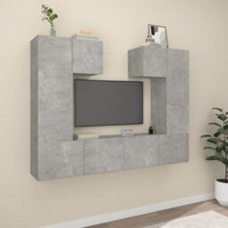 Vidaxl 6 Piece Tv Cabinet Set Concrete Grey Engineered Wood - thumbnail 1