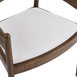 Maplen Beige Textured Fabric Dining Chair With Walnut Effect Elm Frame - thumbnail 6