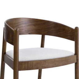 Maplen Beige Textured Fabric Dining Chair With Walnut Effect Elm Frame - thumbnail 5