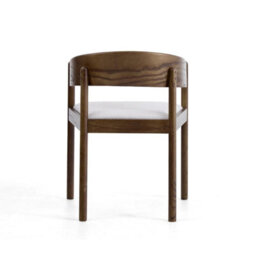Maplen Beige Textured Fabric Dining Chair With Walnut Effect Elm Frame - thumbnail 4