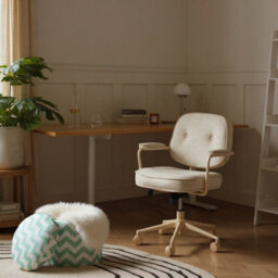 Beliani Round Storage Stool Pouffe, Mint Green Chevron, 35 X 30 Cm - thumbnail 2