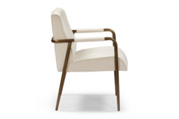 Wyld Haus Luxemburg Cream Velvet Armchair With Brass Arms And Tapered Legs - thumbnail 4
