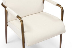 Wyld Haus Luxemburg Cream Velvet Armchair With Brass Arms And Tapered Legs - thumbnail 6