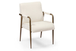 Wyld Haus Luxemburg Cream Velvet Armchair With Brass Arms And Tapered Legs - thumbnail 3