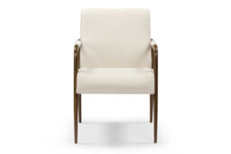 Wyld Haus Luxemburg Cream Velvet Armchair With Brass Arms And Tapered Legs - thumbnail 2