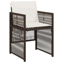 Berkfield Garden Dining Set 5 Pcs Brown Poly Rattan - thumbnail 6