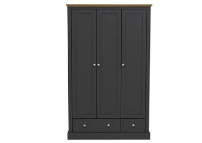 LPD Devon Charcoal 3-Door 2-Drawer Wardrobe - Timeless Storage With Classic Elegance - image 1
