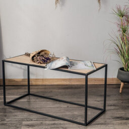 Nordlys Industrial Coffee Table With Wood Top Industrial Style Living Room - thumbnail 8