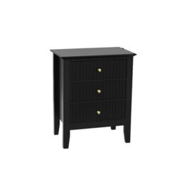 Melody Maison 3 Drawer Bedside Table - Hales Black Range - thumbnail 8
