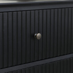 Melody Maison 3 Drawer Bedside Table - Hales Black Range - thumbnail 7