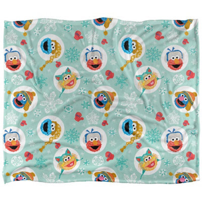 Sesame Street Silky Character Heads Festival Supersoft Blanket Multicoloured (One Size) - image 1