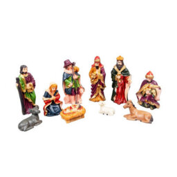 Shatchi Handmade Nativity Scene Birth Jesus Wooden Stable Figurine House Sculpture Christmas Decoration Xmas Décor - thumbnail 1