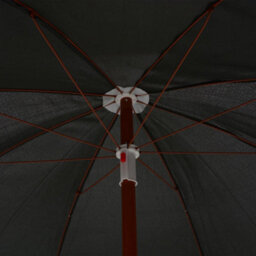 Berkfield Parasol With Steel Pole 240 Cm Anthracite - thumbnail 4