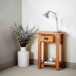 Zelah Oak Telephone Table With Drawer - By Roseland Furniture - thumbnail 6