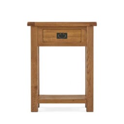 Zelah Oak Telephone Table With Drawer - By Roseland Furniture - thumbnail 3