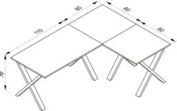 Vcm Desk Lona Silver / Honey Oak H. 76 X W. 190 X D. 160 Cm - thumbnail 3