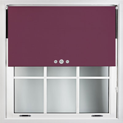 Furnished Blackout Roller Blinds With Triple Round Eyelets & Metal Fittings - Black (W)235Cm (L)165Cm