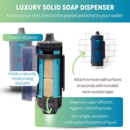 Snoap Dispenser (Anthracite Grey) With Wall Mount And 2 Soaps - thumbnail 3