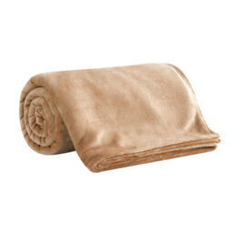 Ameha Fleece Plain Blanket, Lightweight & Reversible Throw For Travel, Bed & Sofa Blanket, Camel Double 150X200Cm - thumbnail 7