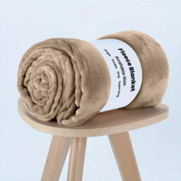 Ameha Fleece Plain Blanket, Lightweight & Reversible Throw For Travel, Bed & Sofa Blanket, Camel Double 150X200Cm - thumbnail 2
