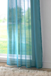 Luxury Living Elegant Plain Voile Curtain Panels Pair With Free Tie Backs Teal - thumbnail 2