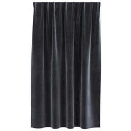 Berkfield Blackout Curtains With Top Tape 2 Pcs Dark Grey Velvet - thumbnail 3