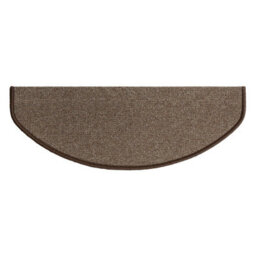 Floordirekt London Self Adhesive Edged Hard Wearing Carpet Stair Tread Mat For Indoor Stairs Semicircular Light Brown 23.5 X 65 Cm - thumbnail 4