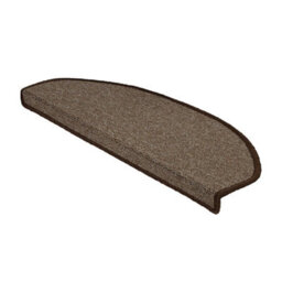 Floordirekt London Self Adhesive Edged Hard Wearing Carpet Stair Tread Mat For Indoor Stairs Semicircular Light Brown 23.5 X 65 Cm - thumbnail 1