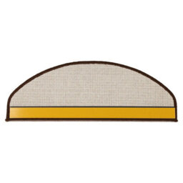 Floordirekt London Self Adhesive Edged Hard Wearing Carpet Stair Tread Mat For Indoor Stairs Semicircular Light Brown 23.5 X 65 Cm - thumbnail 2