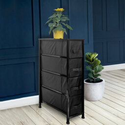 Clarisworld 4 Narrow Chest Drawers Storage Tower Dresser - Wood Top, Sturdy Steel Frame, Organizer Unit For Bedroom, Hallway. - thumbnail 5