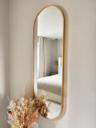Downton Interiors Gold Modern Tall Metal Frame Oval Wall Mirror - 120Cm - Part Of The Soho Range - thumbnail 3