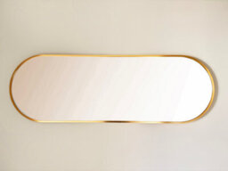 Downton Interiors Gold Modern Tall Metal Frame Oval Wall Mirror - 120Cm - Part Of The Soho Range - thumbnail 2