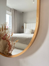 Downton Interiors Gold Modern Tall Metal Frame Oval Wall Mirror - 120Cm - Part Of The Soho Range - thumbnail 4