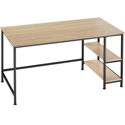 Tectake Desk Canton - Shelf With 2 Storage Compartments 60 Cm - Industrial Wood Light, Oak Sonoma - image 1