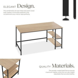 Tectake Desk Canton - Shelf With 2 Storage Compartments 60 Cm - Industrial Wood Light, Oak Sonoma - thumbnail 3