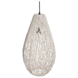 Wyld And Coco Nordluxe Pendant Lamp Beige Cotton Rope Teardrop Shade Japandi Natural - W31 X D31 X H253Cm - thumbnail 1